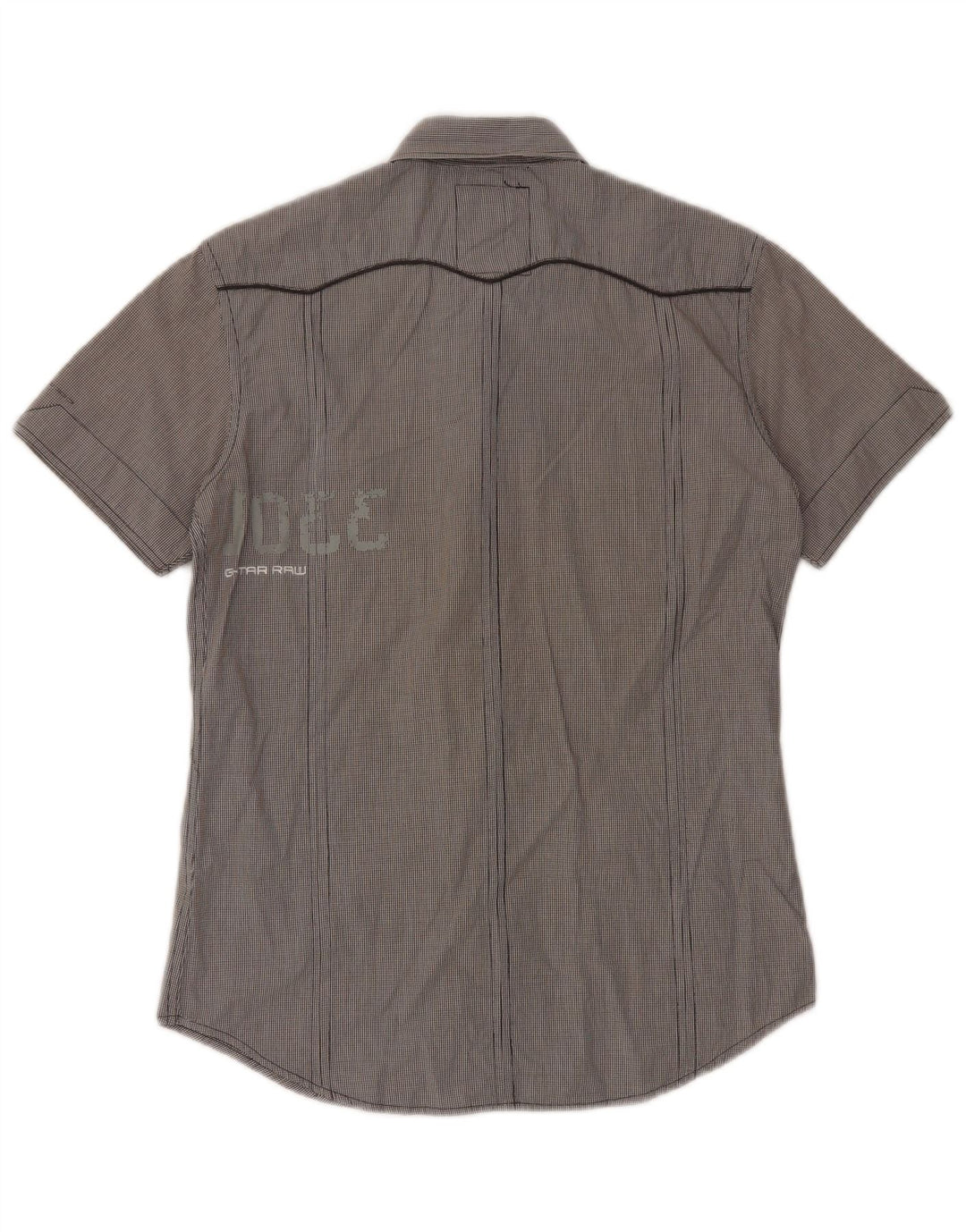 G-Star Mens Short Sleeve Military Shirt Medium Grey Gingham Cotton