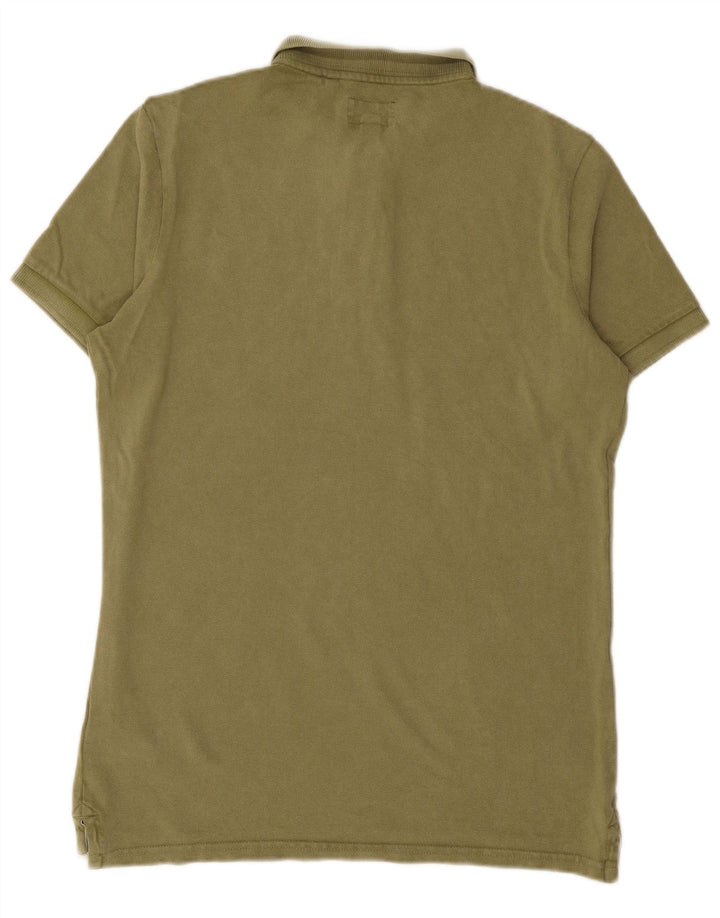 SUPERDRY Mens Polo Shirt Large Green Cotton