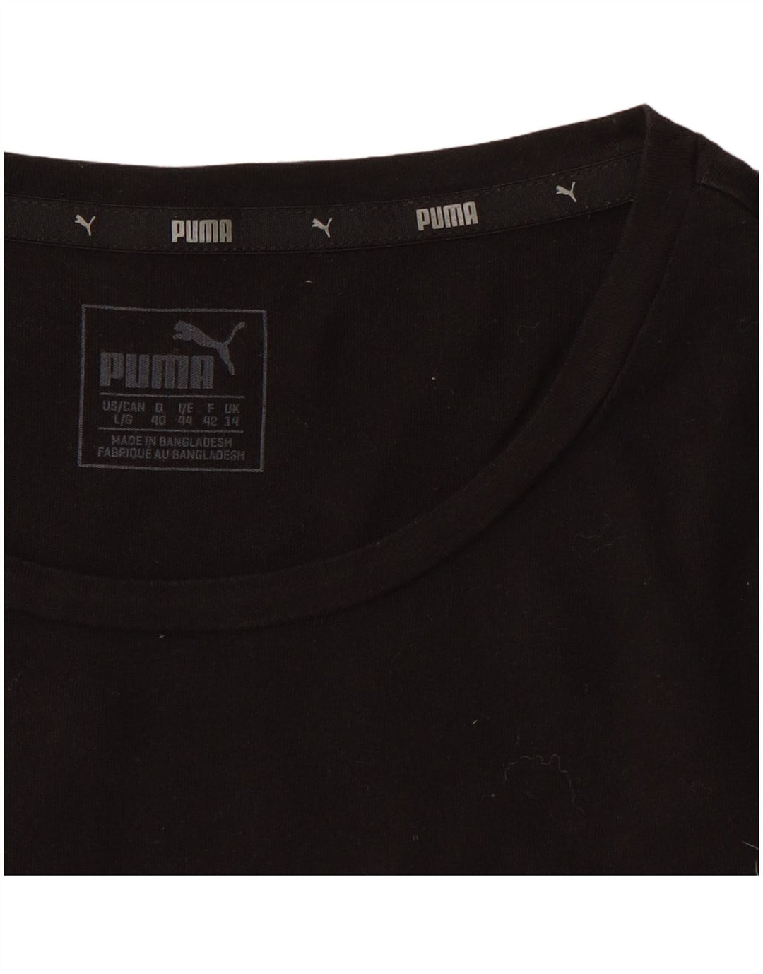 PUMA Womens Graphic T-Shirt Top UK 14 Large Black