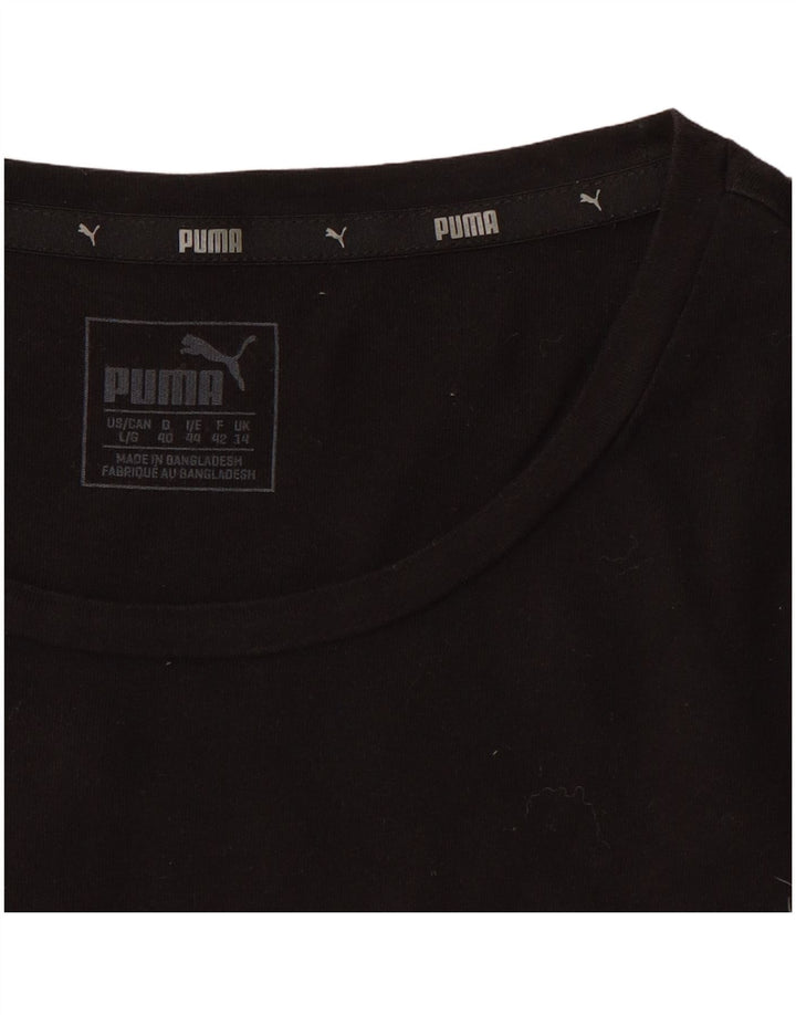 PUMA Womens Graphic T-Shirt Top UK 14 Large Black