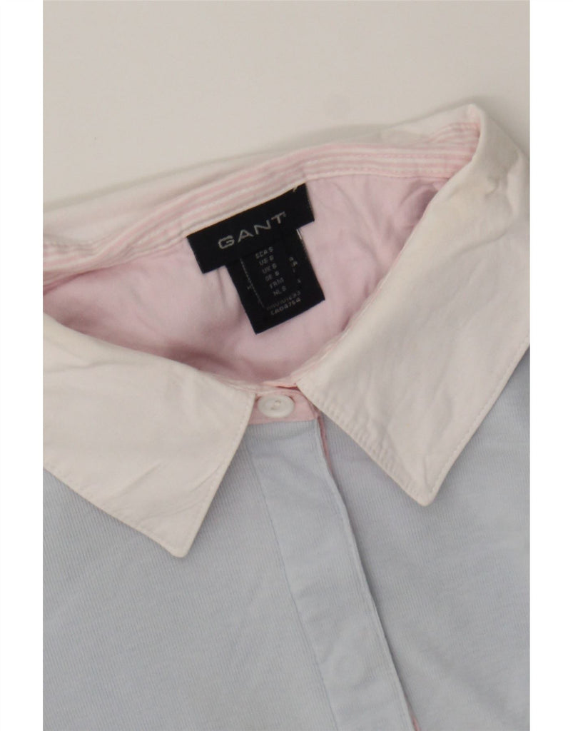 GANT Womens Long Sleeve Polo Shirt UK 10 Small Blue Colourblock Cotton Vintage Gant and Second-Hand Gant from Messina Hembry 