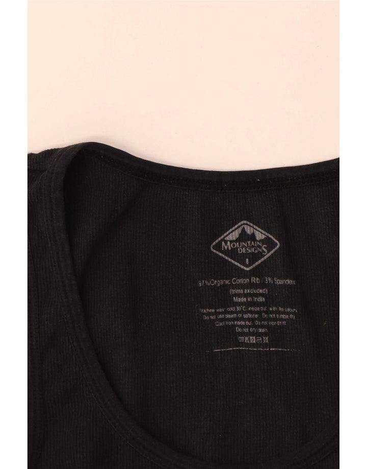 Mountain Designs Womens Vest Top UK 8 Small Black Cotton