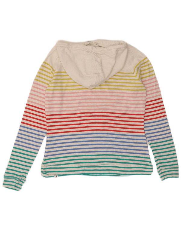 Joules Womens Hoodie Jumper UK 14 Medium Multicoloured Striped Cotton