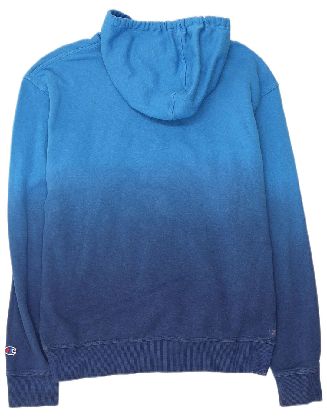 CHAMPION Mens Hoodie Jumper Medium Blue Colourblock Cotton