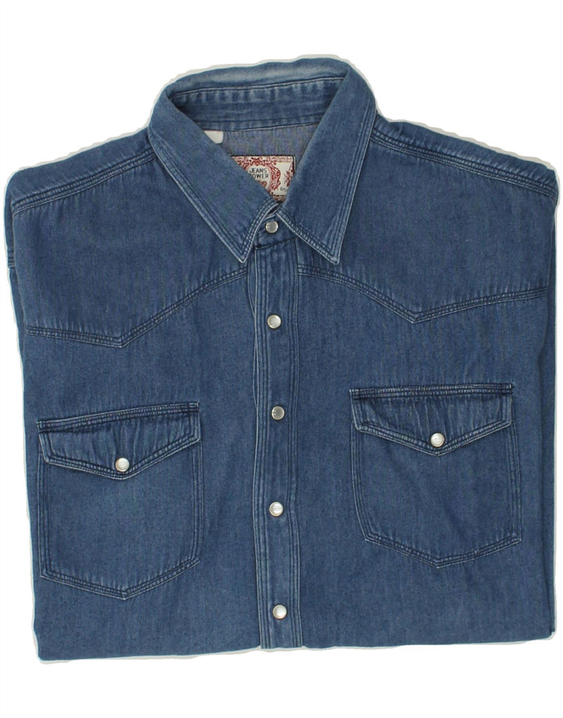 VINTAGE Mens Denim Shirt 2XL Blue | Vintage Vintage | Thrift | Second-Hand Vintage | Used Clothing | Messina Hembry 