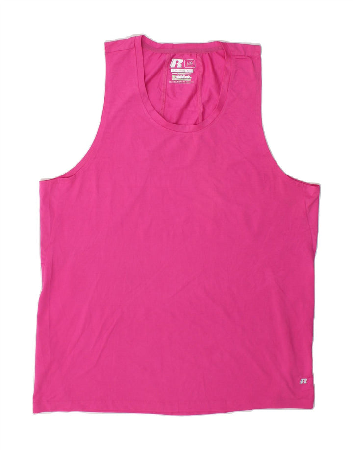 RUSSELL ATHLETIC Mens Vest Top UK 42/44 Large Pink Polyester Vintage Russell Athletic and Second-Hand Russell Athletic from Messina Hembry 