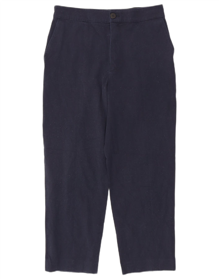 Massimo Dutti Womens Cropped Trousers EU 40 Medium W30 L26 Navy Blue