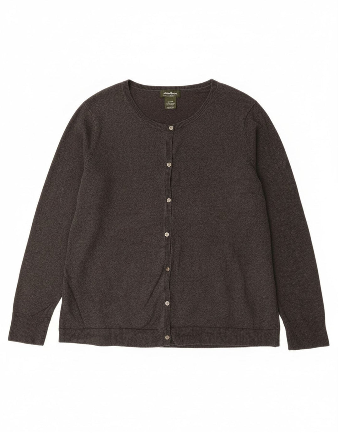 Eddie Bauer Womens Cardigan Sweater UK 20 2XL Grey Cotton