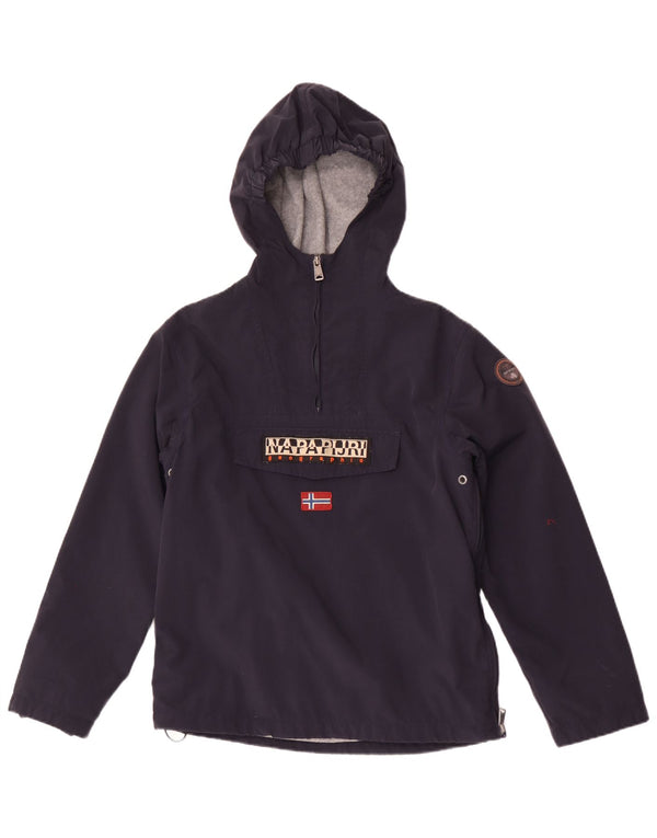 Napapijri Boys Graphic Hooded Anorak Jacket 13-14 Years Navy Blue