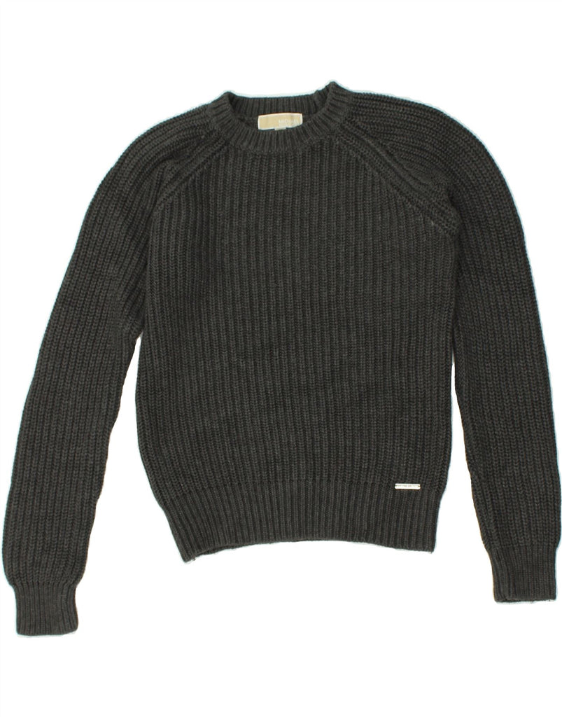 MICHAEL KORS Womens Crew Neck Jumper Sweater UK 10 Small Grey Cotton | Vintage Michael Kors | Thrift | Second-Hand Michael Kors | Used Clothing | Messina Hembry 