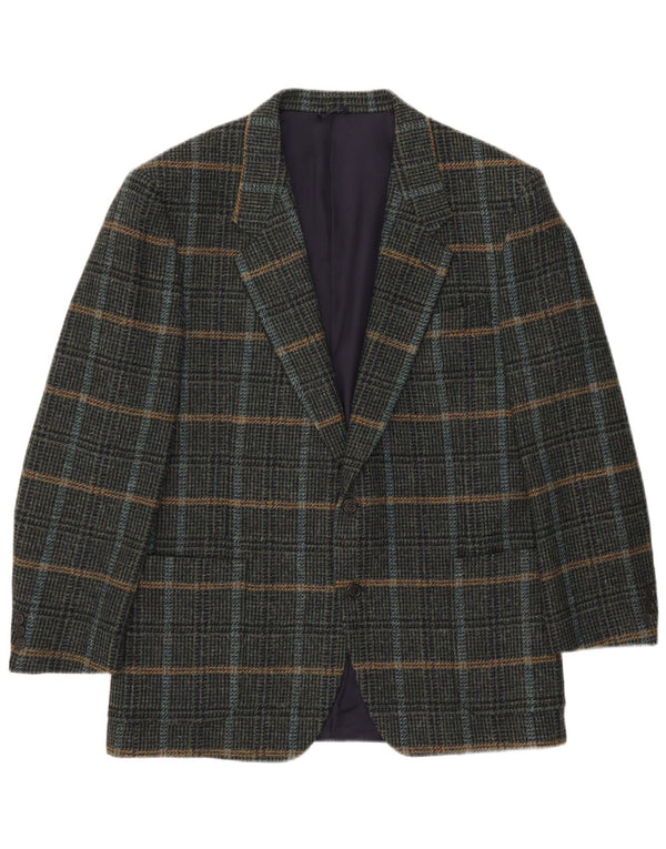 Nino Cerruti Mens 2 Button Blazer Jacket IT 54 2XL Green Check Wool