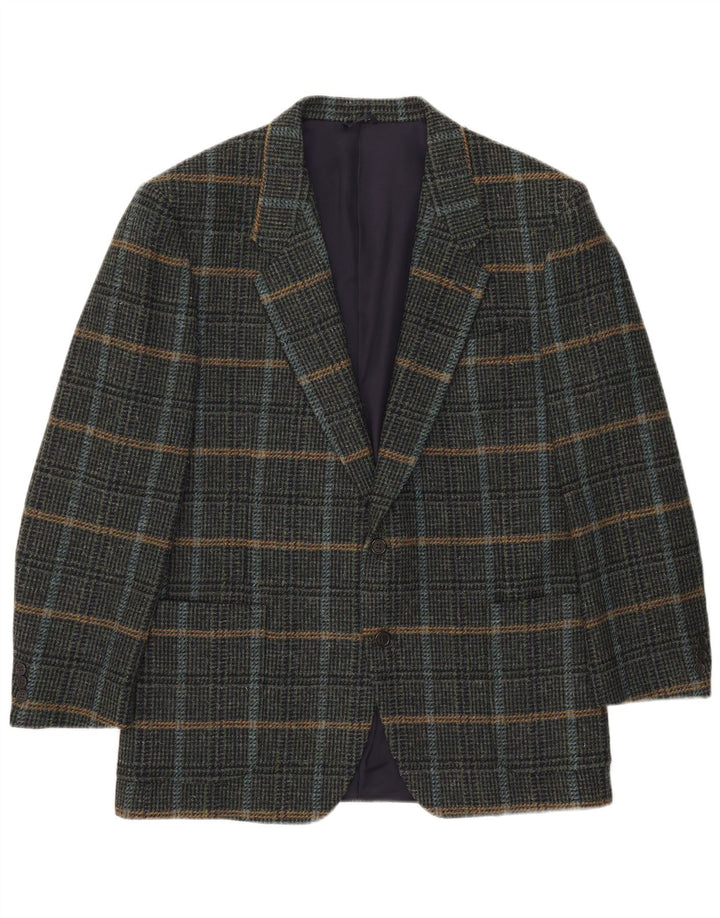 Nino Cerruti Mens 2 Button Blazer Jacket IT 54 2XL Green Check Wool