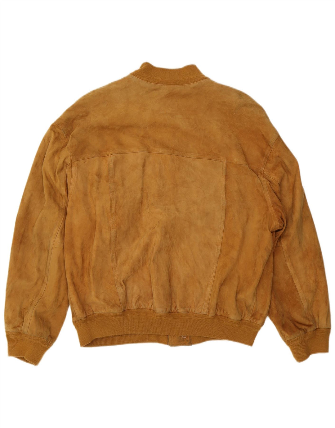 Vintage Mens Suede Bomber Jacket IT 54 2XL Brown Leather