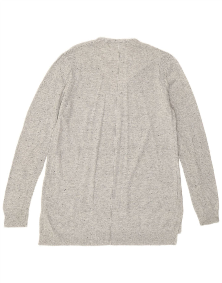 John Lewis Womens V-Neck Jumper Sweater UK 12 Medium Grey Flecked Nylon