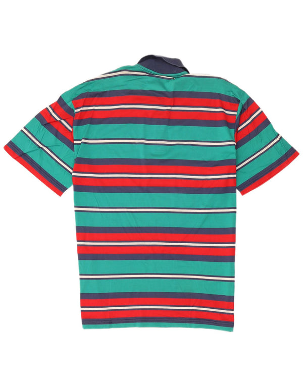 Vintage Mens Rugby Polo Shirt XL Multicoloured Striped Cotton