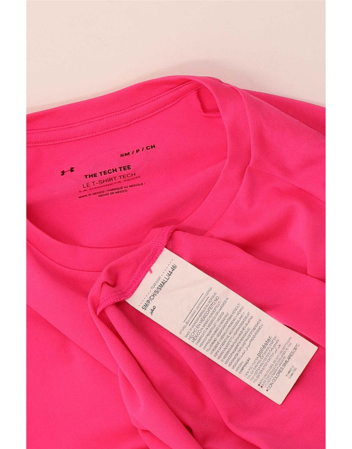 Under Armour Mens T-Shirt Top Small Pink Polyester