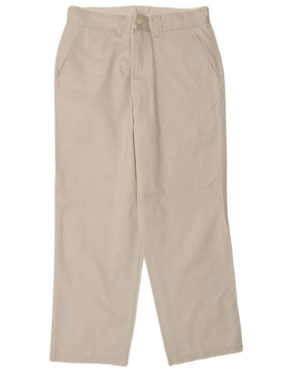 Benetton Mens Straight Chino Trousers IT 48 Medium W30 L27 Off White Cotton
