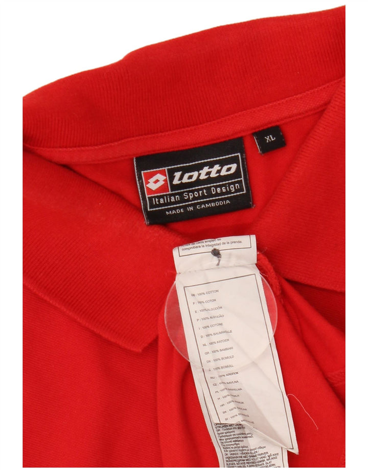 Lotto Mens Polo Shirt XL Red Cotton