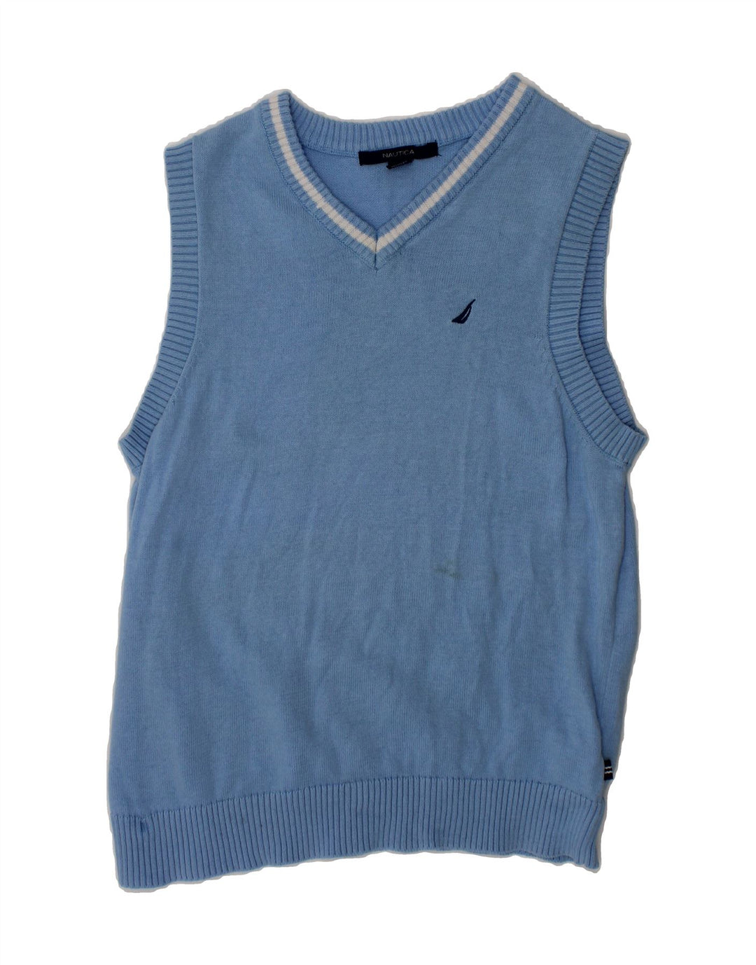 NAUTICA Boys Vest Tank Top 6-7 Years Blue Cotton Vintage Nautica and Second-Hand Nautica from Messina Hembry 
