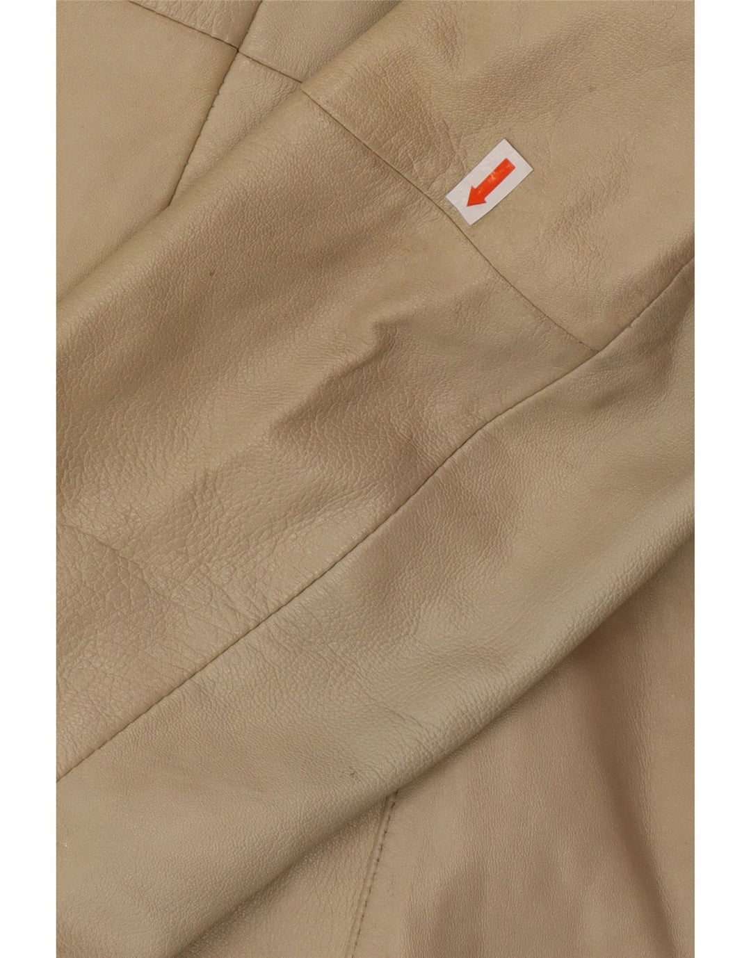 OLLY & CO Womens Leather Coat UK 10 Small  Beige Leather