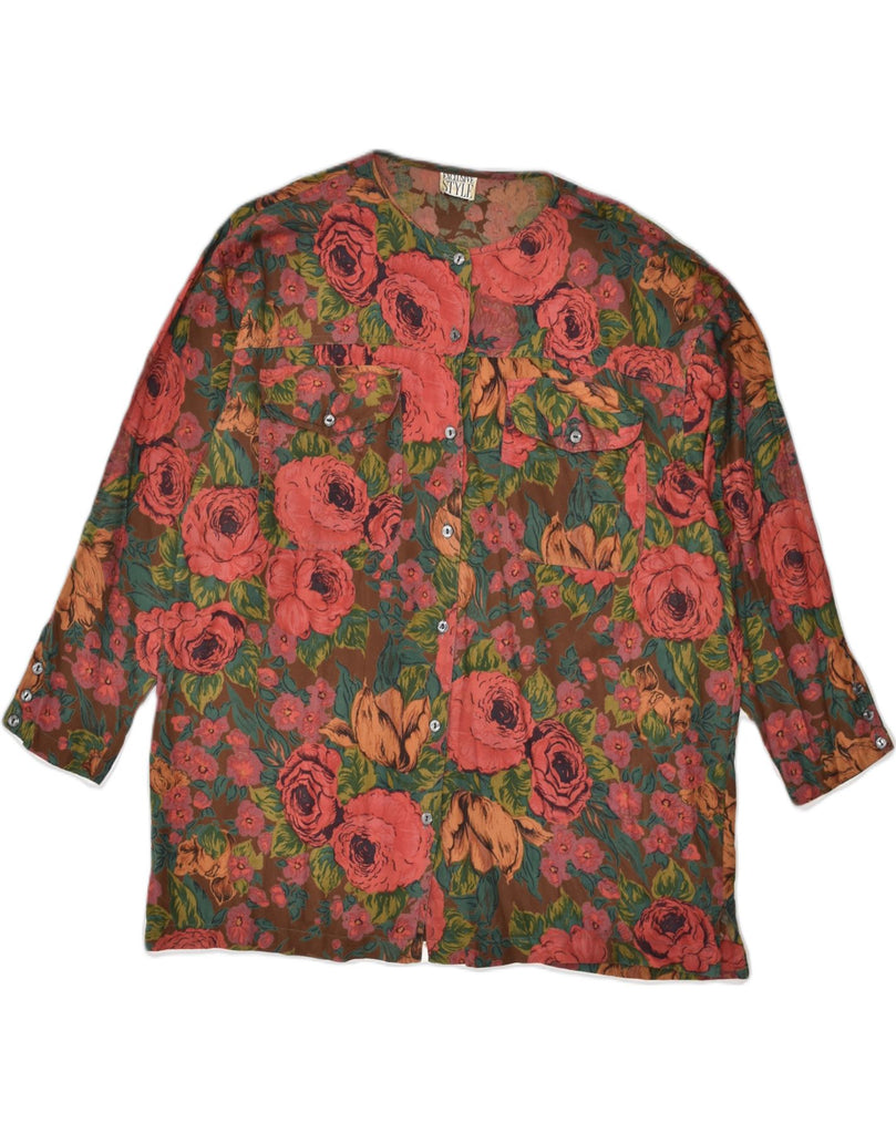 VINTAGE Womens Shirt UK 18 XL Multicoloured Floral | Vintage Vintage | Thrift | Second-Hand Vintage | Used Clothing | Messina Hembry 