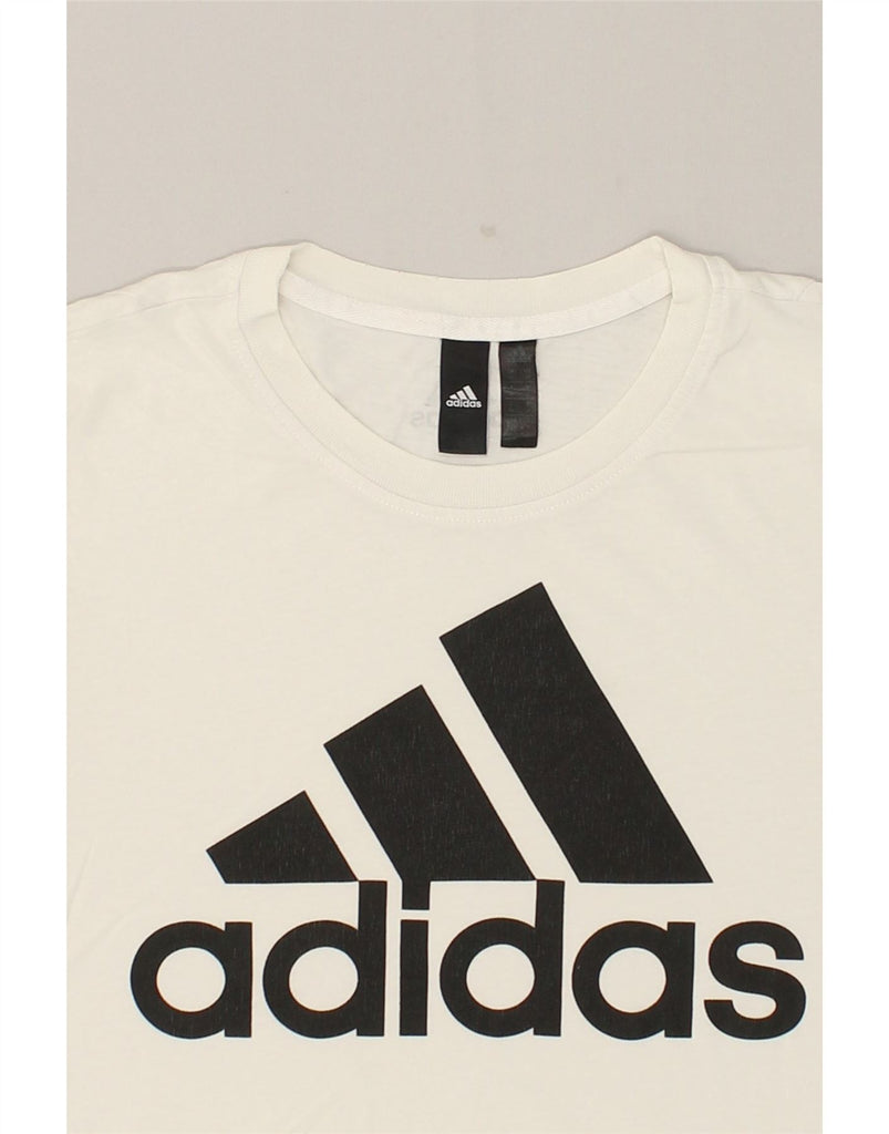 ADIDAS Mens Graphic T-Shirt Top Medium White Cotton | Vintage Adidas | Thrift | Second-Hand Adidas | Used Clothing | Messina Hembry 