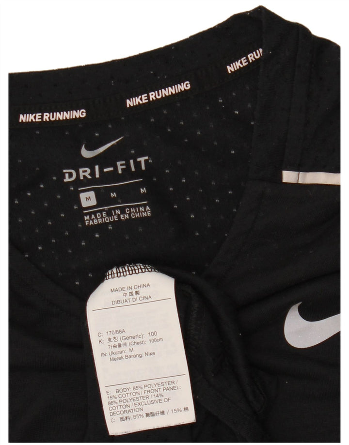 Nike Mens Dri Fit T-Shirt Top Medium Black Polyester