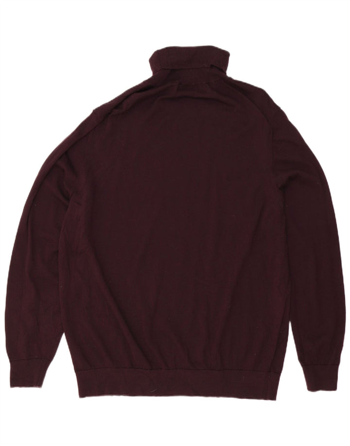 Marks & Spencer Mens Autograph Roll Neck Jumper Sweater 3XL Burgundy