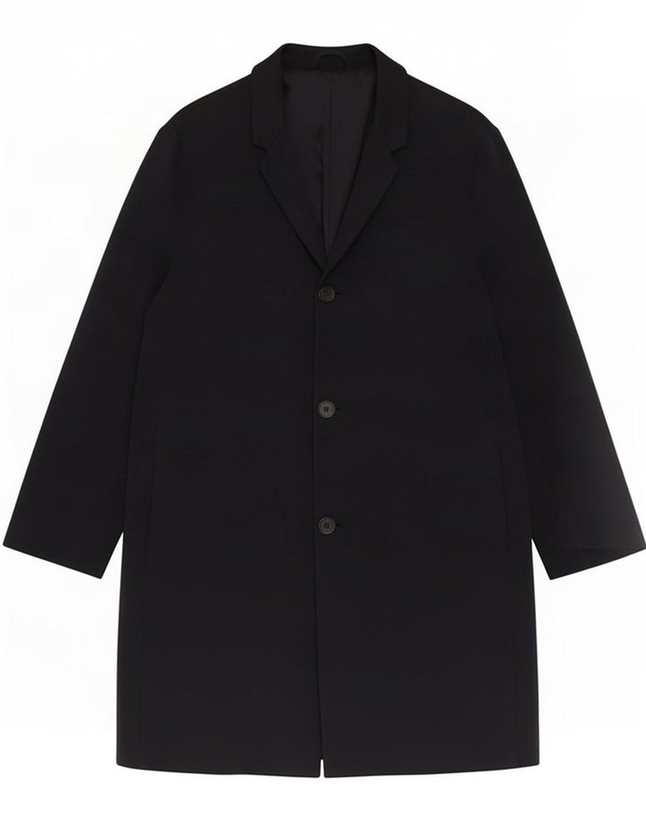 Cos Mens 3 Button Overcoat UK 36 Small Navy Blue Cotton