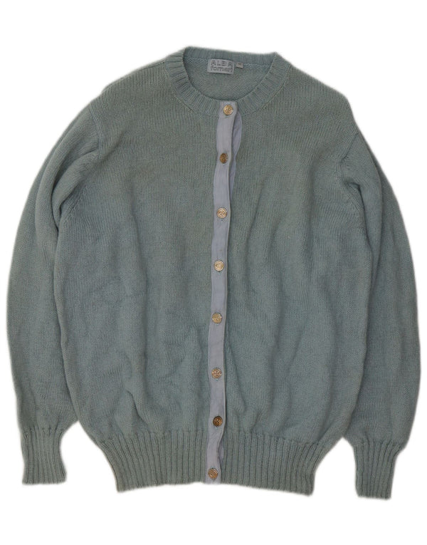 Alba Fornari Womens Cardigan Sweater UK 14 Medium Blue Virgin Wool