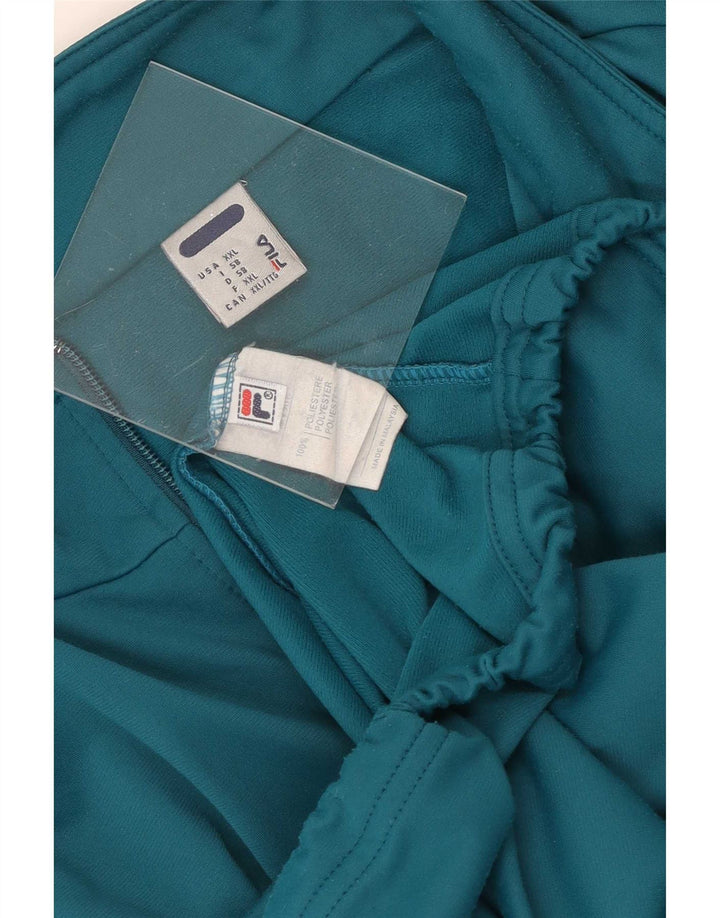 Fila Mens Tracksuit Top Jacket 2XL Turquoise Colourblock Polyester