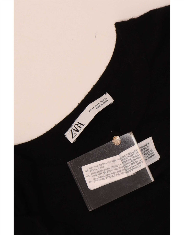 Zara Womens Cardigan Sweater UK 12 Medium Black