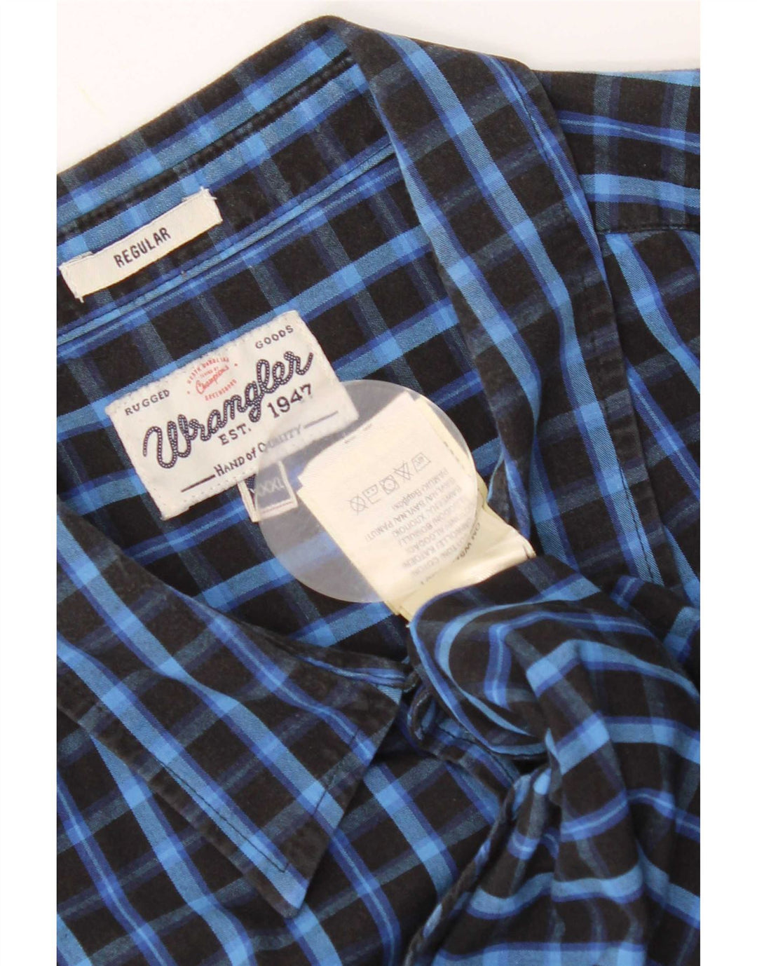 Wrangler Mens Regular Fit Shirt 3XL Blue Check Cotton