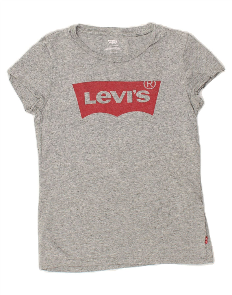 LEVI'S Womens Graphic T-Shirt Top UK 6 XS Grey Flecked Cotton | Vintage Levi's | Thrift | Second-Hand Levi's | Used Clothing | Messina Hembry 