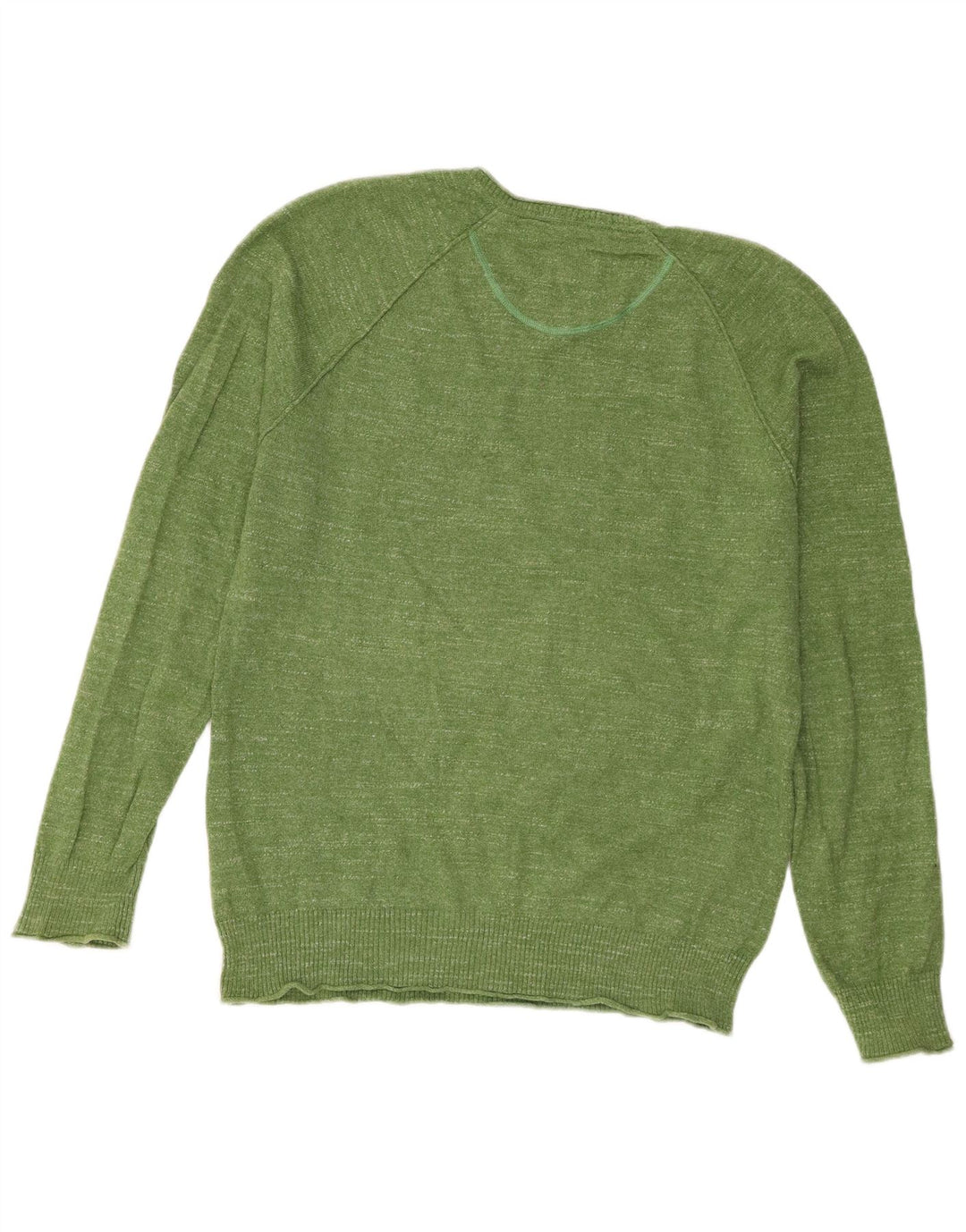 White Stuff Mens Regular Fit V-Neck Jumper Sweater Medium Green Cotton