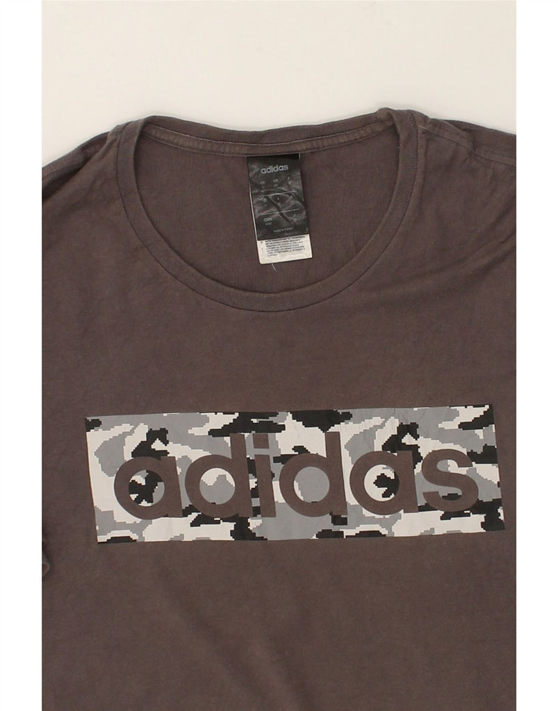 ADIDAS Mens Graphic T-Shirt Top Medium Brown Cotton | Vintage Adidas | Thrift | Second-Hand Adidas | Used Clothing | Messina Hembry 