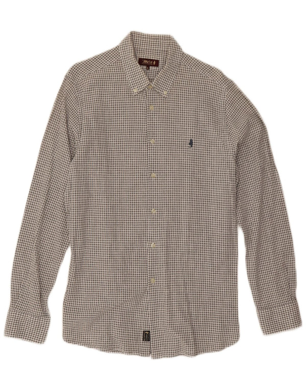 Marlboro Classics Mens Shirt XL Grey Geometric