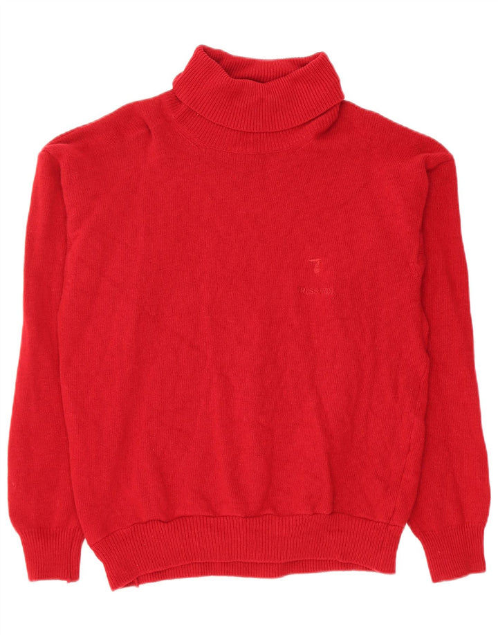 Trussardi Womens Roll Neck Jumper Sweater UK 12 Medium Red