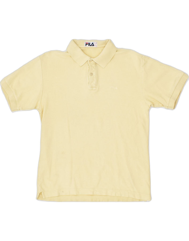 FILA Mens Polo Shirt IT 46 Small Yellow Cotton | Vintage | Thrift | Second-Hand | Used Clothing | Messina Hembry 