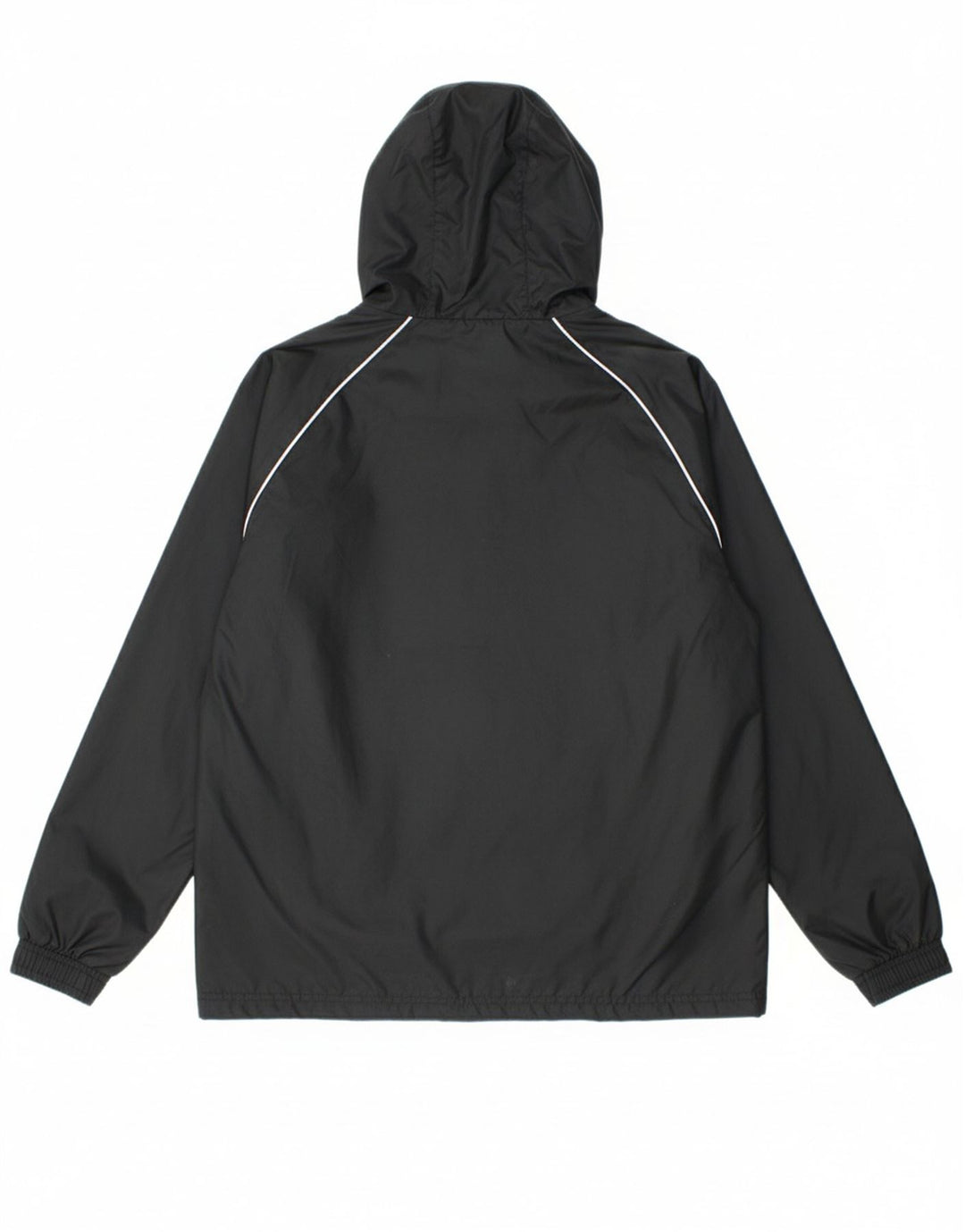 ADIDAS Boys Hooded Rain Jacket 13-14 Years Black Nylon