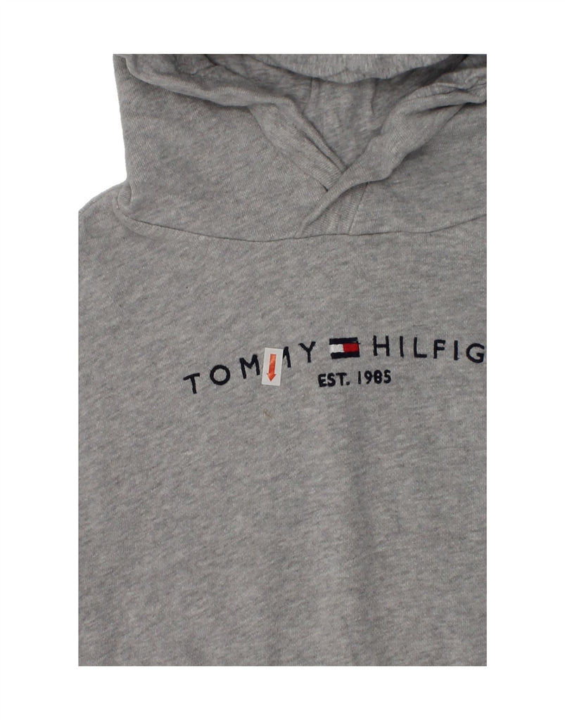 TOMMY HILFIGER Girls Graphic Hoodie Jumper 5-6 Years Grey Cotton | Vintage Tommy Hilfiger | Thrift | Second-Hand Tommy Hilfiger | Used Clothing | Messina Hembry 