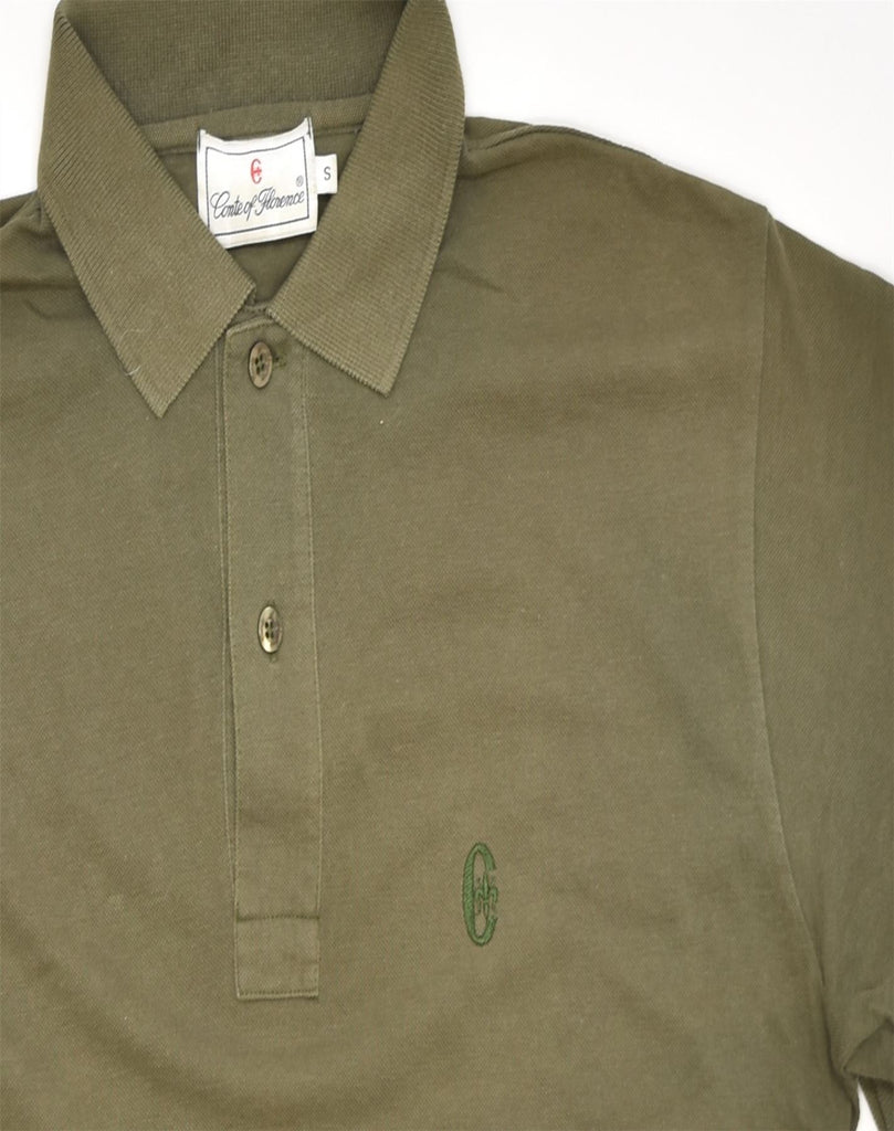 CONTE OF FLORENCE Mens Oversized Polo Shirt Small Green Cotton | Vintage | Thrift | Second-Hand | Used Clothing | Messina Hembry 