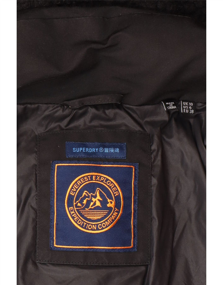 Superdry Womens Hooded Loose Fit Padded Jacket UK 10 Small Black Winter