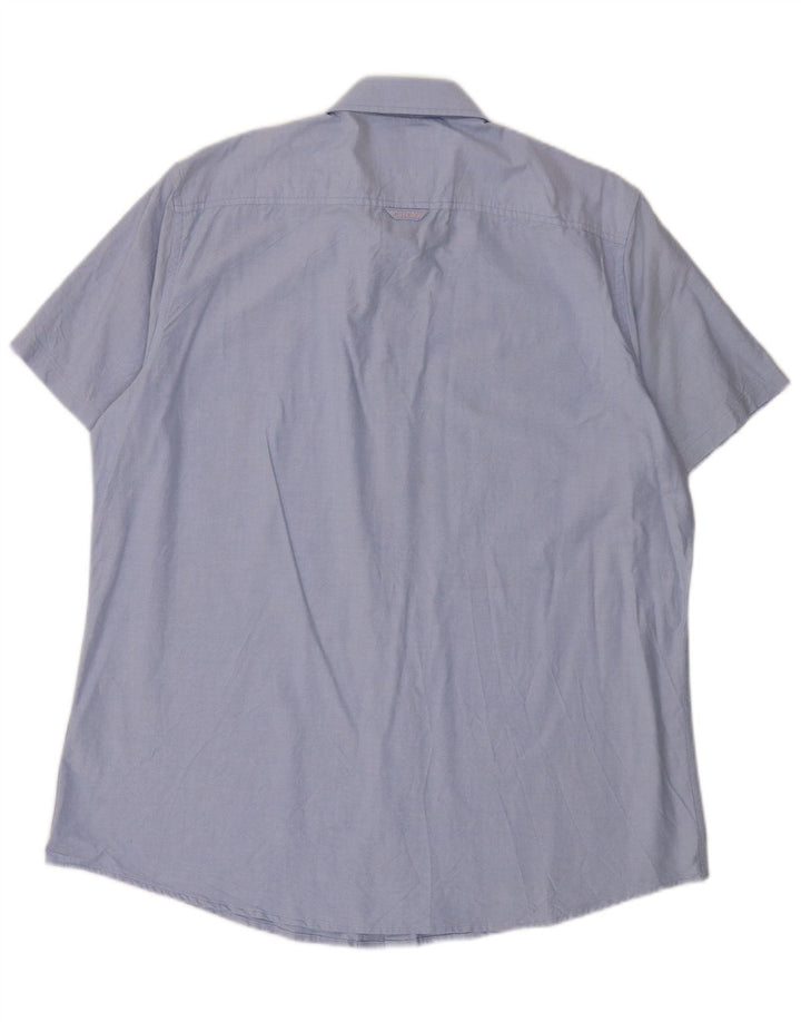 Crew Clothing Mens Short Sleeve Shirt 2XL Blue Cotton