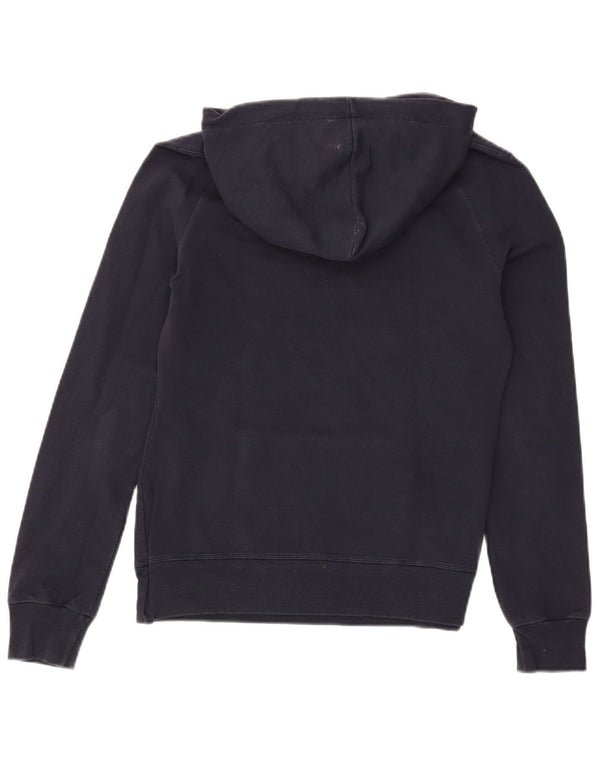 Converse Womens Graphic Hoodie Jumper UK 10 Small Navy Blue Cotton