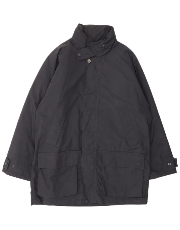 Ermenegildo Zegna Mens Windbreaker Jacket UK 40 Large Navy Blue Cotton