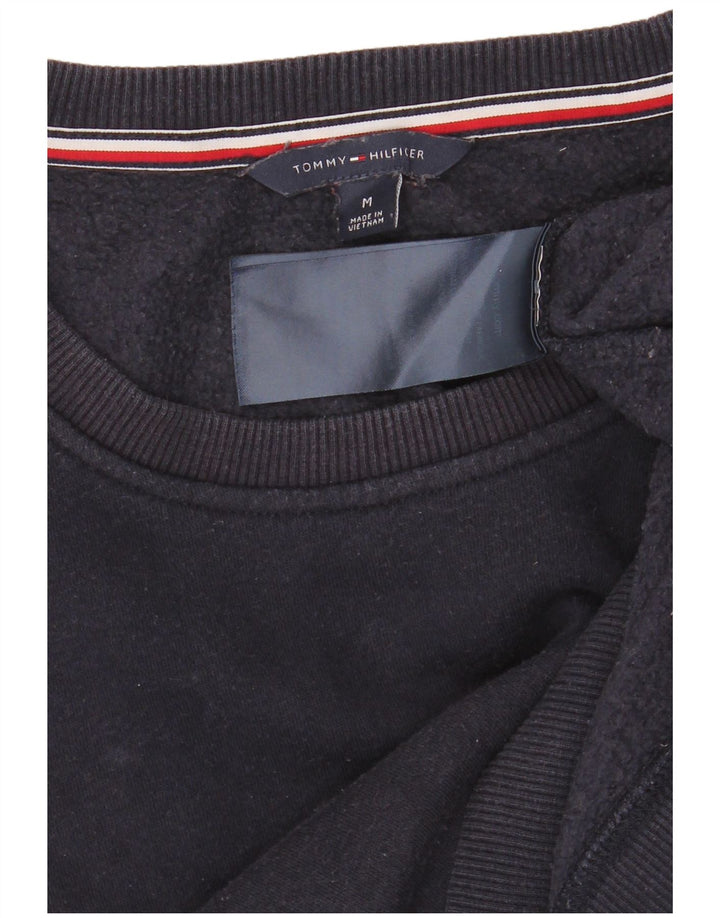 Tommy Hilfiger Womens Graphic Sweatshirt Jumper UK 14 Medium Navy Blue