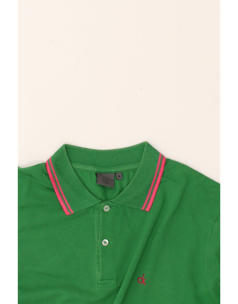 CALVIN KLEIN Mens Polo Shirt Medium Green Cotton | Vintage Calvin Klein | Thrift | Second-Hand Calvin Klein | Used Clothing | Messina Hembry 