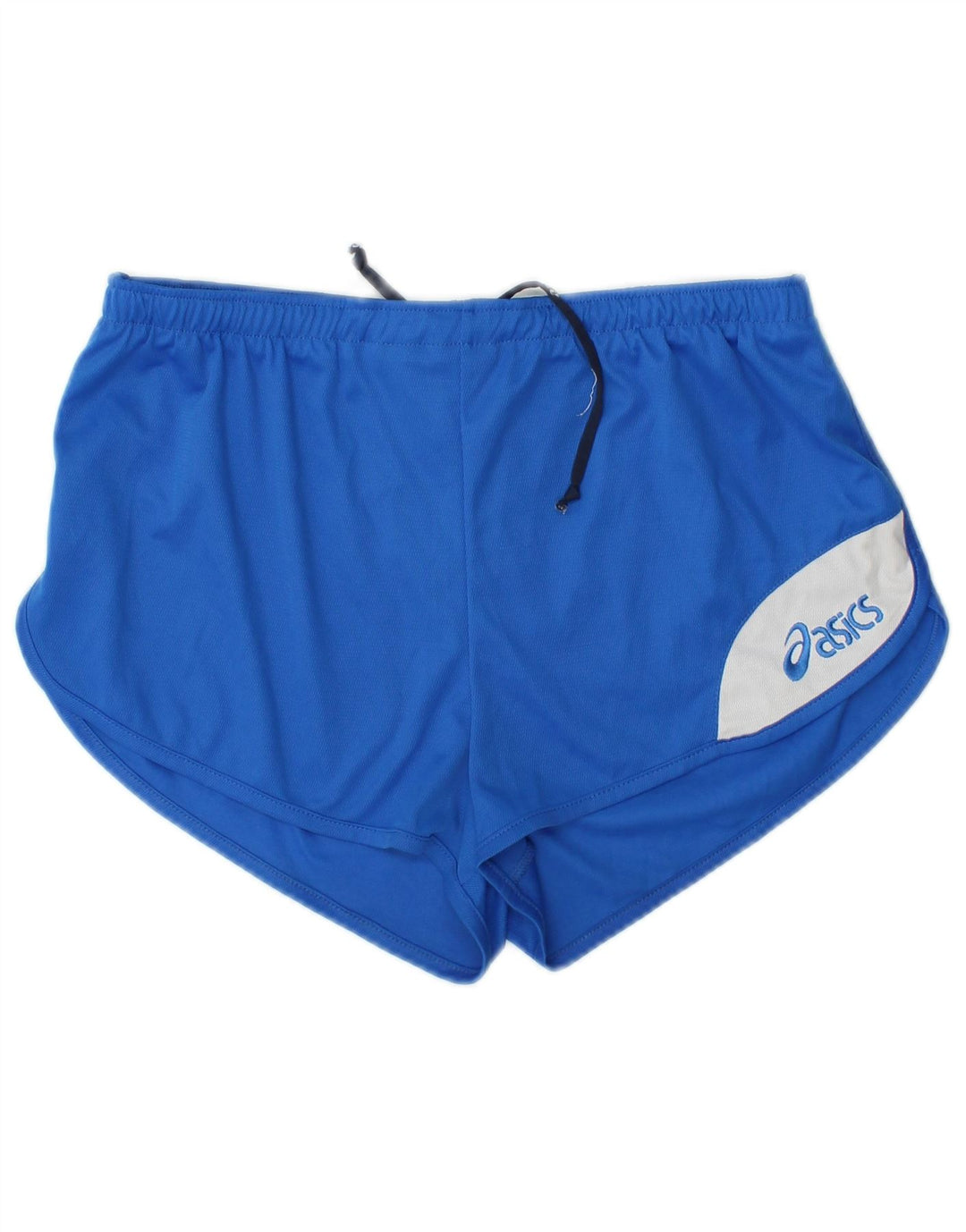 Asics Womens Graphic Sport Shorts UK 14 Medium Blue Colourblock Polyester