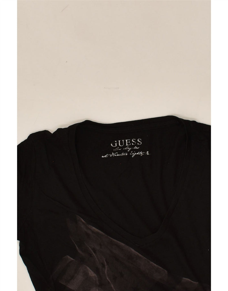 GUESS Womens Graphic T-Shirt Top UK 14 Large Black | Vintage Guess | Thrift | Second-Hand Guess | Used Clothing | Messina Hembry 